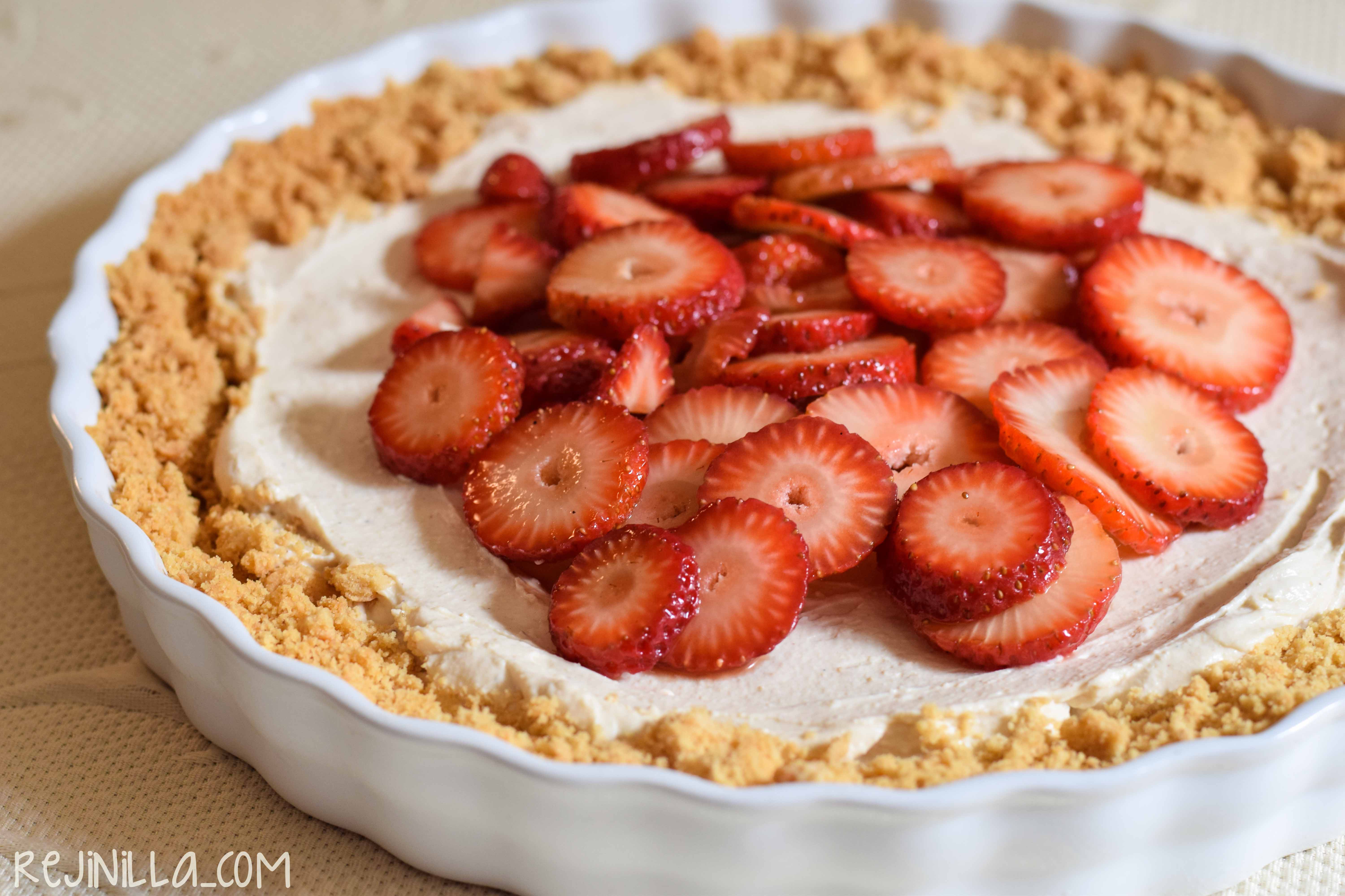 Pay helado de yogurt con fresa 